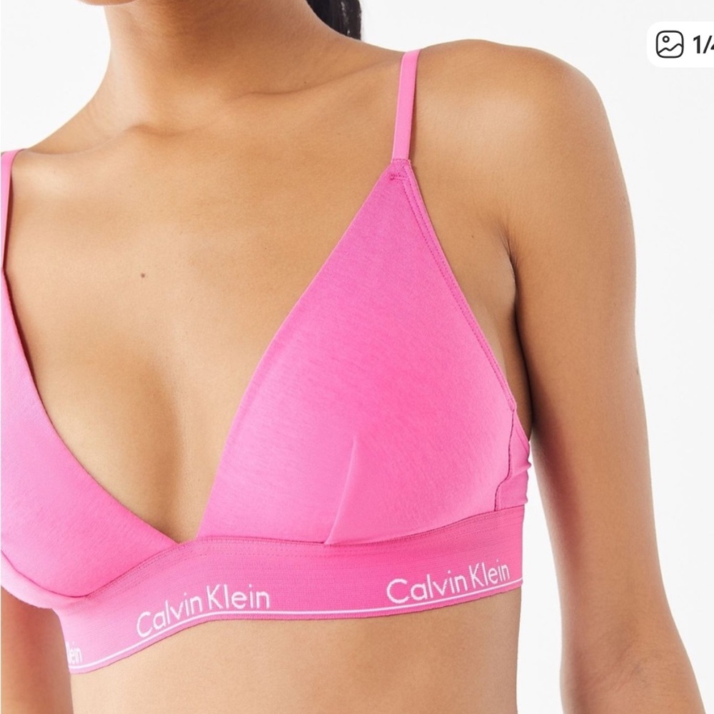 Calvin Klein hot pink triangle bra